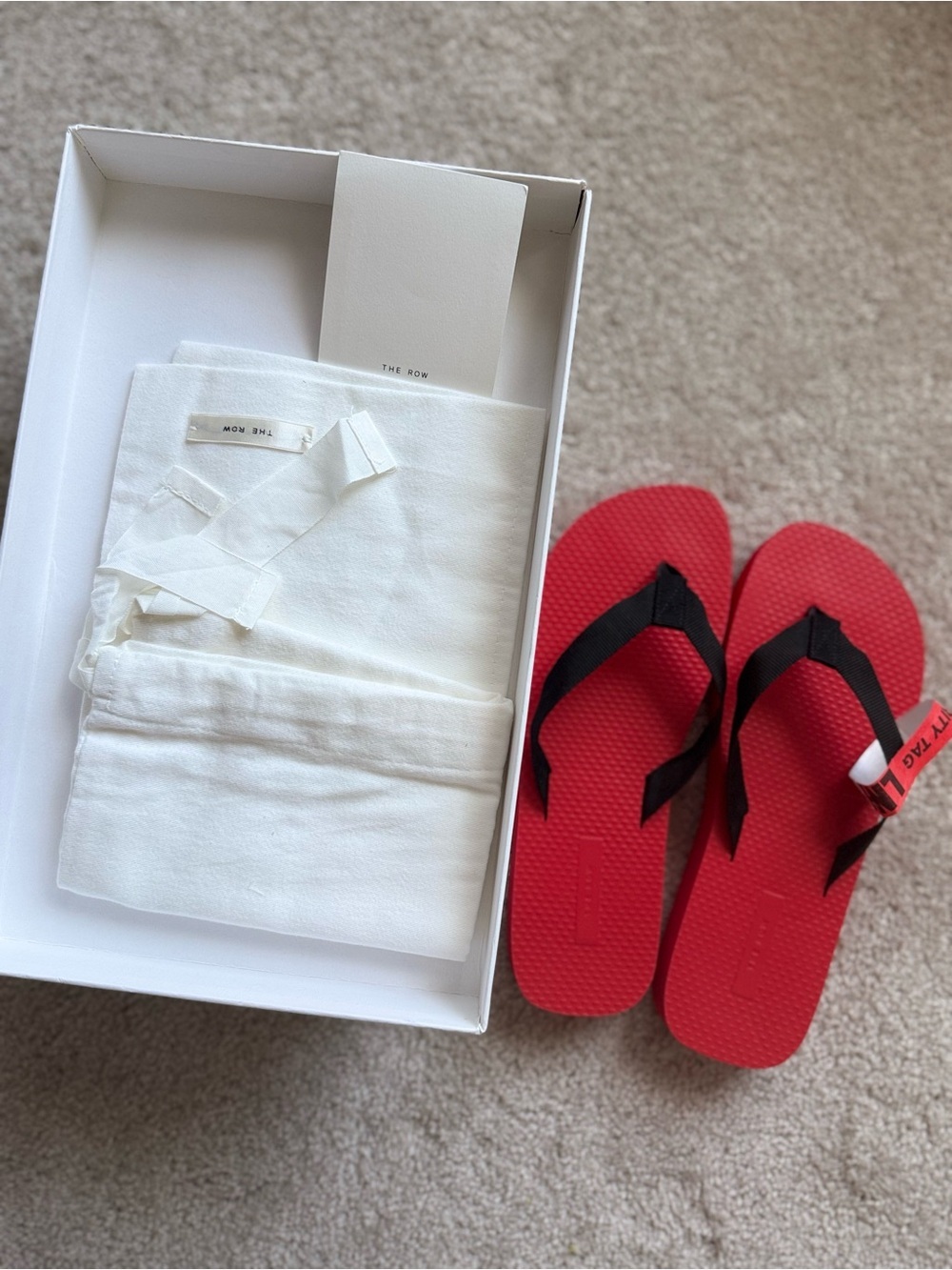 THE ROW Dune Platform Flip Flop Red Black Straps AUTHENTIC sz 41 - Picture 13 of 14